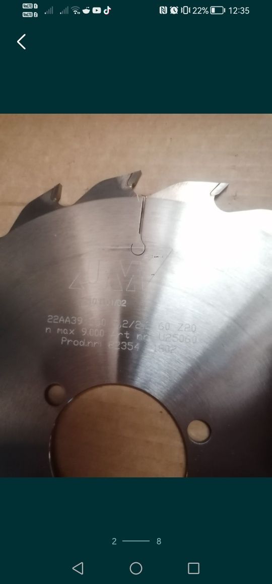 Tarcze do drewna 7 sztuk 250x3.2. 2x2.2 x 60