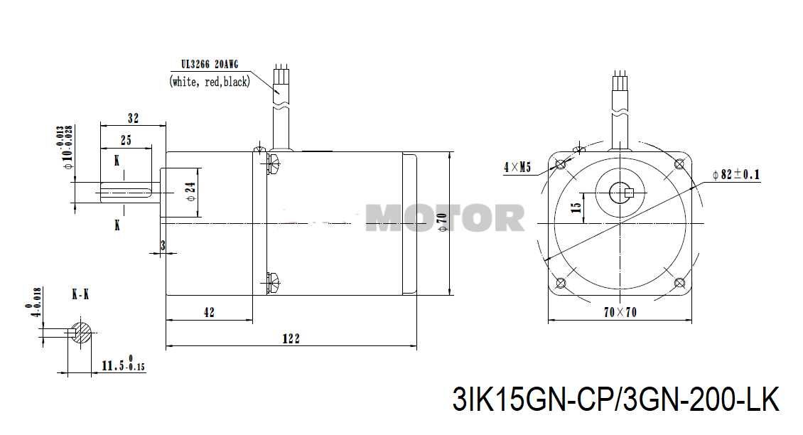 Motoreduktor do podajnika pelletu 3IK15GN-CP/3GN-200-LK