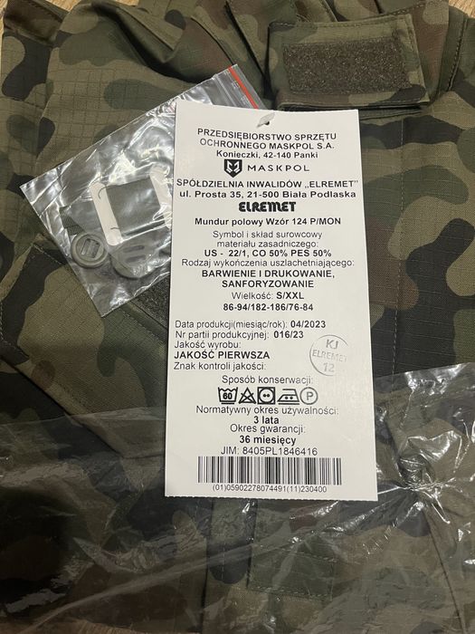 Mundur Wojskowy s/xxl polowy 124P MON wz.93