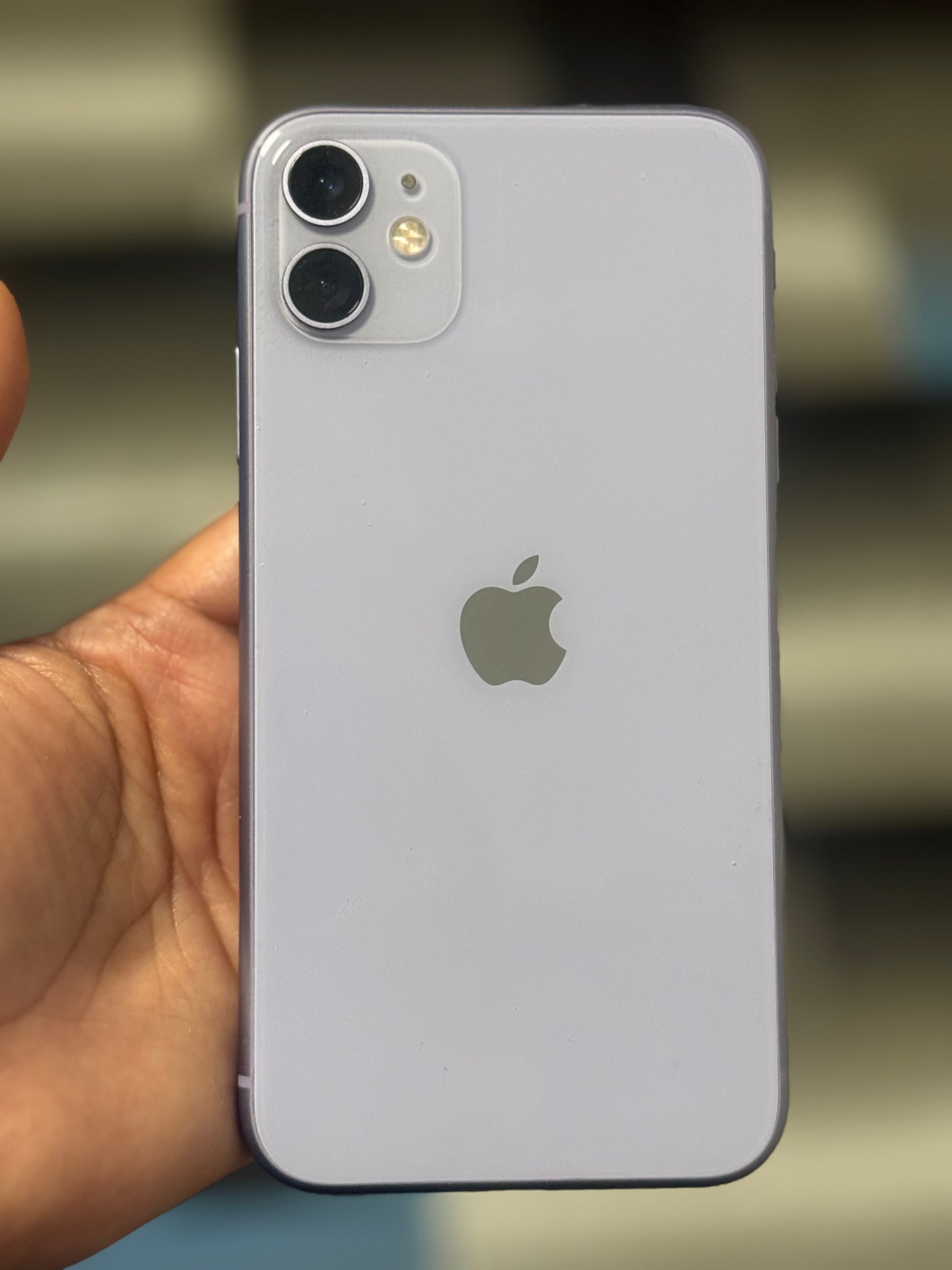 Iphone 11 with charger, tempered glass and mobile cover