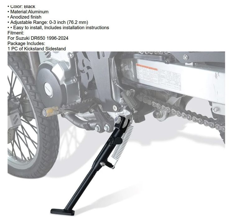 Регульована легкосплавна бокова підніжка для Suzuki DR650