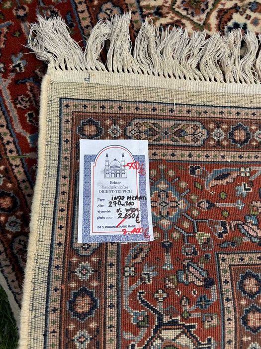 Dywan Wełniany Kaszmirowy perski Indo Herati 270x200 sklep 12 tys