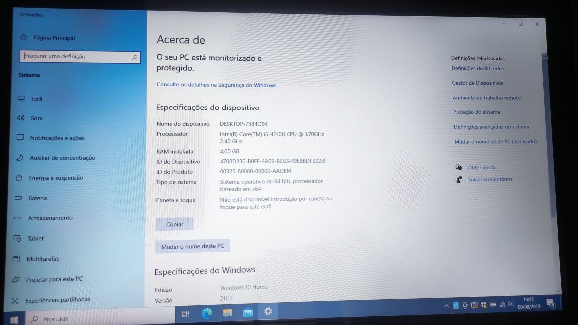 Toshiba i5 para desocupar em bom estado