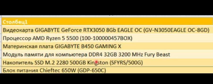 Игровой ПК Ryzen 5 5500 / RTX 3050 8GB / 32GB RAM / SSD 500GB