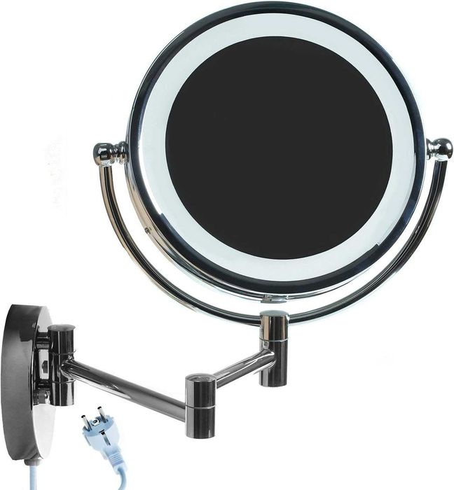 Lustro kosmetyczne LED HIMRY – ścienne, podwójne, z powiększeniem