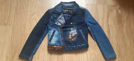 Desigual katana kurtka jeansowa 110 patchwork piękna wiosna