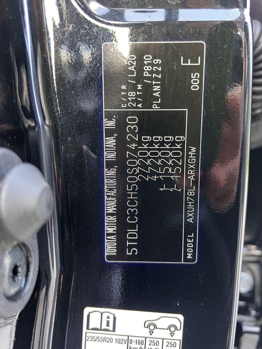 Toyota Highlander Hybrid 2021 | Офіційний |Чорний 47 пробіг. 1 власник