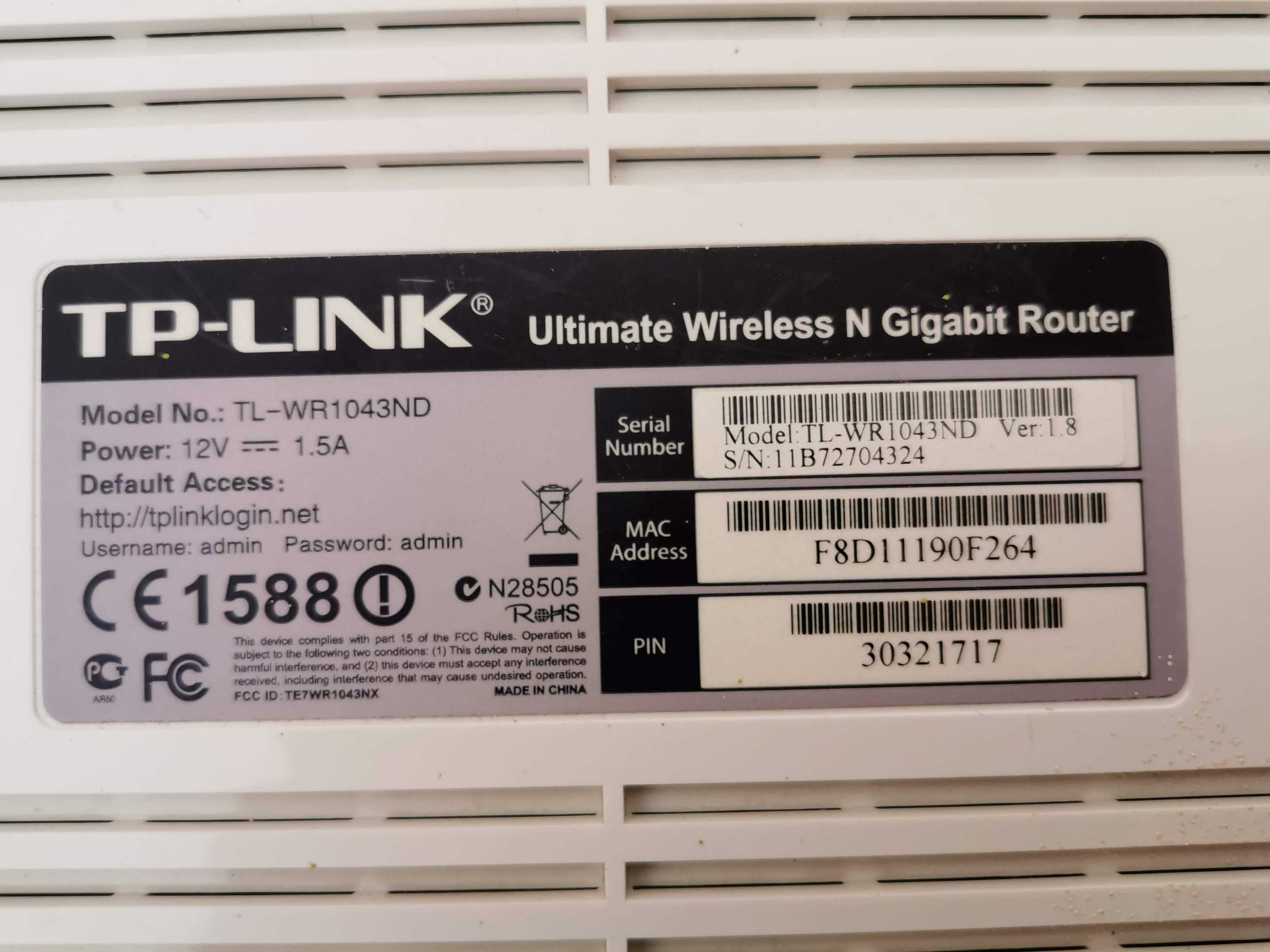 Router TP-LINK TL-WR1043ND ver. 1.8