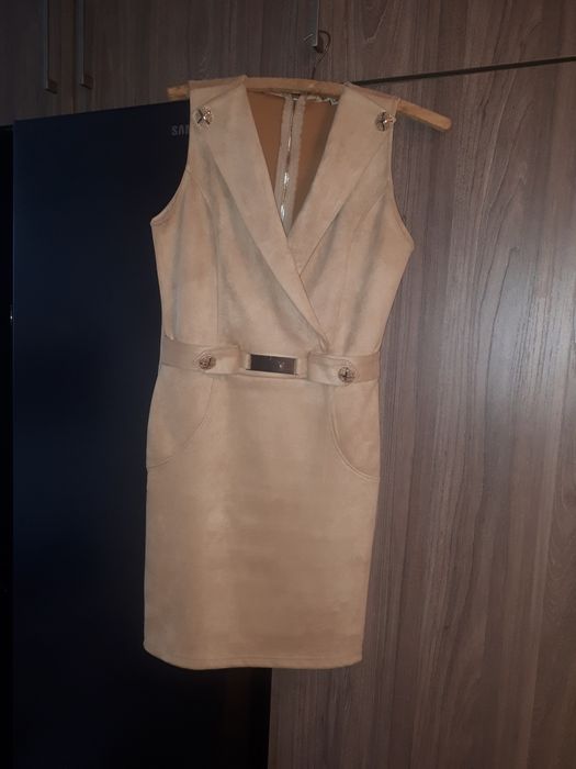 Sukienka s/m zamsz beżowa