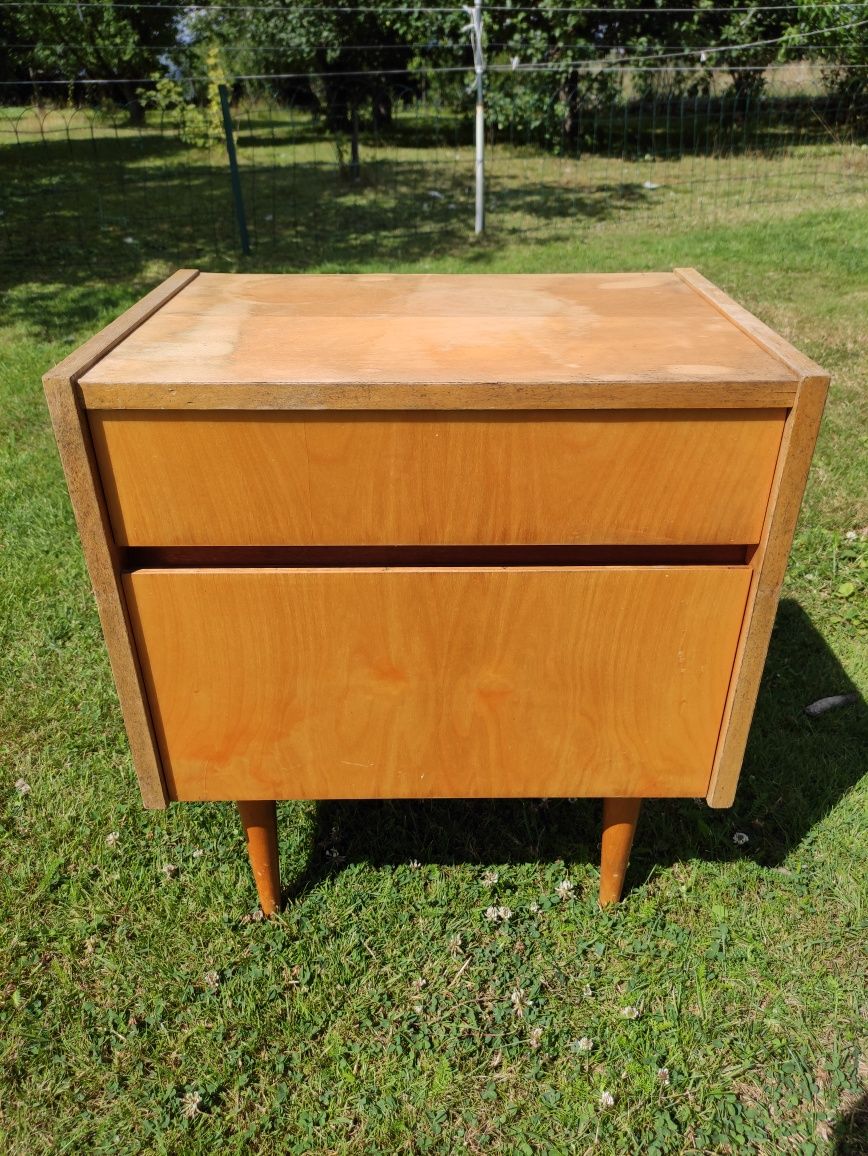 Stara szafka nocna vintage retro PRL DDR  patyczak