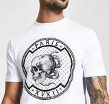 Мужская футболка River Island с принтом Череп и Змея Paris XVXII (M)
