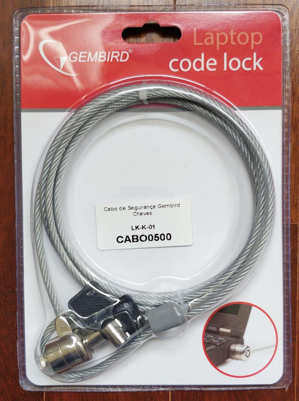 (NOVO) Gembird Laptop Code Lock cadeado segurança para portátil