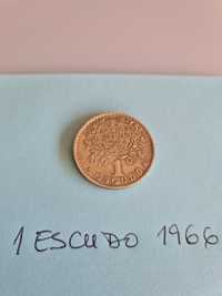 1 escudo de 1966 , moeda .