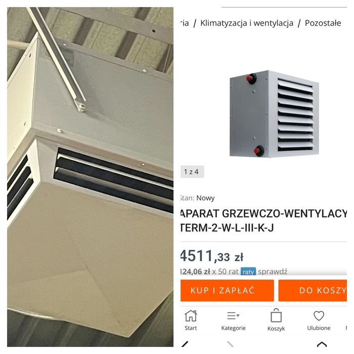 Aparat grzewczo wentylacyjny Juwent 2 szt