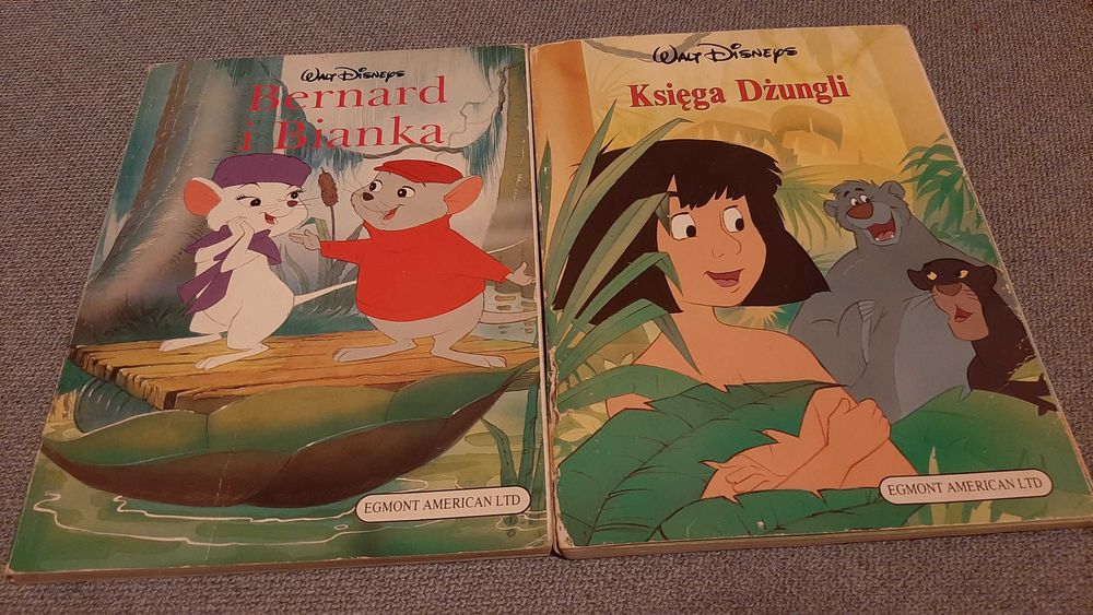 Komplet 2 książek Disney Księga dżungli Bernard i Bianka