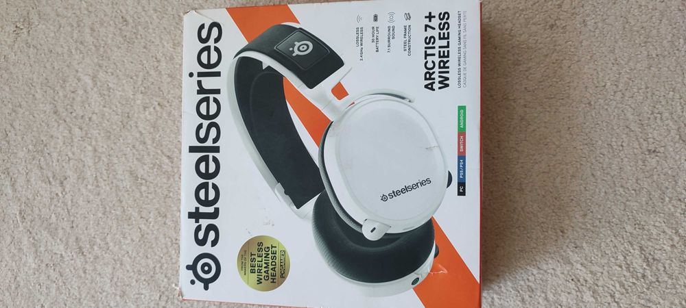 Słuchawki bezprzewodowe SteelSeries Arctis 7+ Wireless białe
