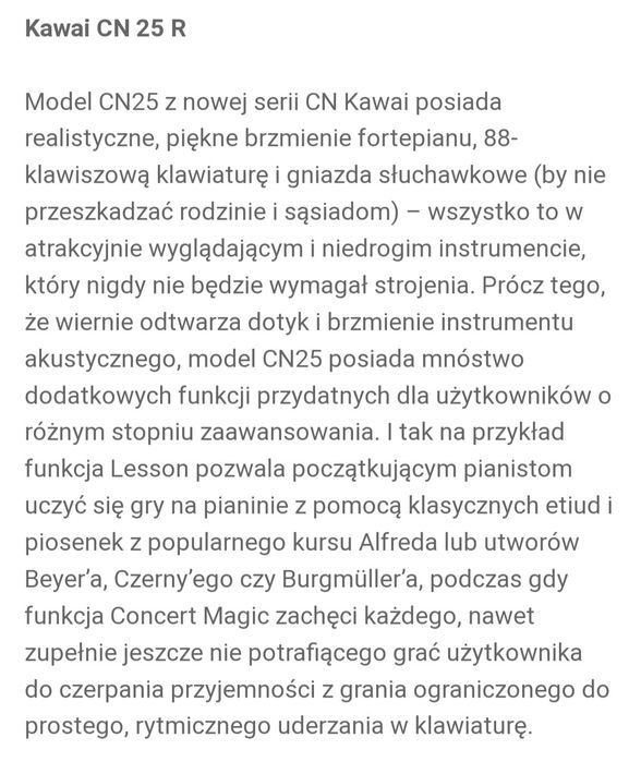 Kawai cn25 pianino cyfrowe stan bardzo dobry