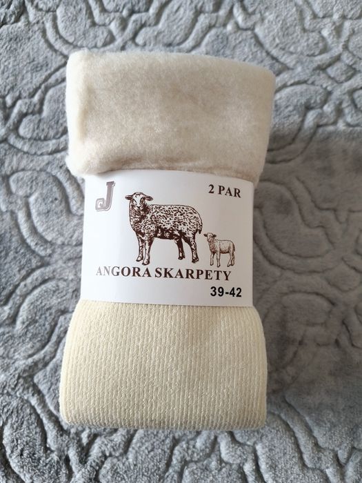 2 pary ciepłe SKARPETY GRUBE ANGORA 39-42 unisex