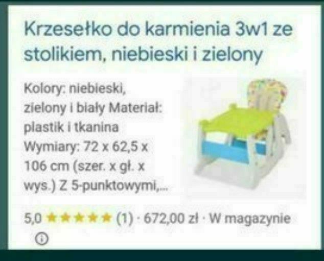 krzeselko 7 w 1 do karmienia stolikiem rozkladane