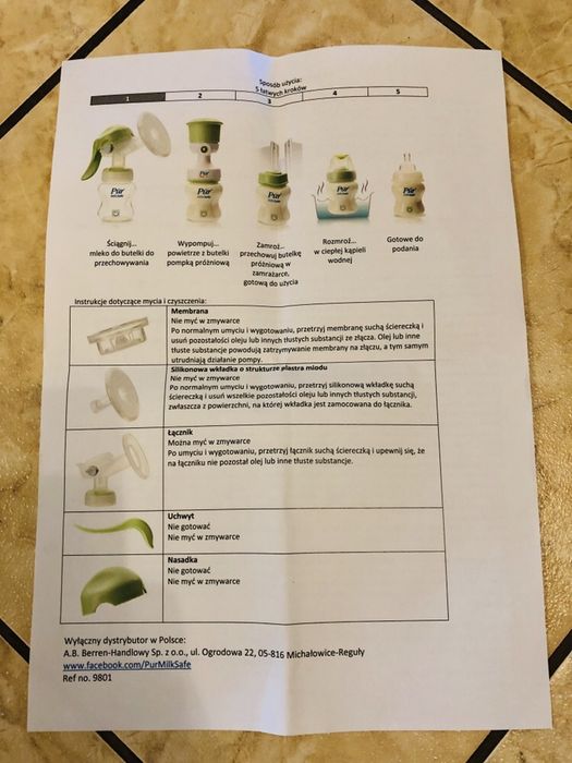 NOWY najlepszy na rynku laktator manualny Pur MilkSafe