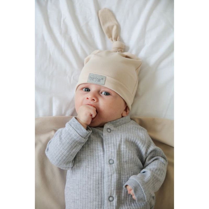 Czapeczka niemowlęca 0-3M Beige - Tiny Star