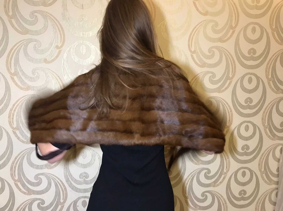 Палантин, накидка з натурального хутра ,норка!
