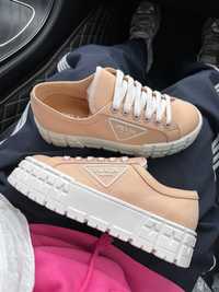 Buty sneakersy Prada double wheel peach