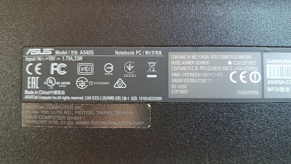 Laptop Screen and Case for Asus A540s | 15.6"64553057858050122