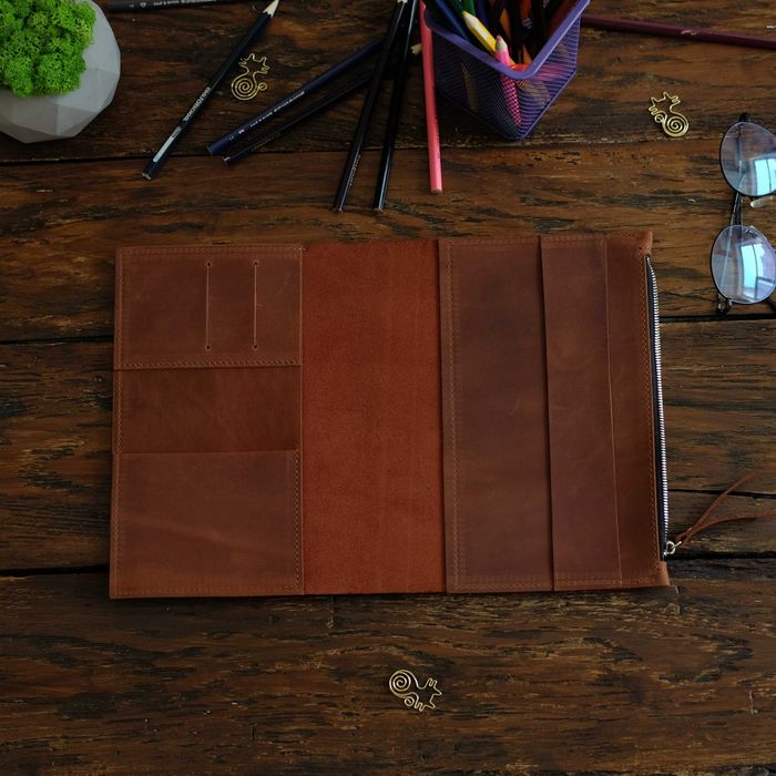 Кожаная обложка на блокнот А5, ежедневник, дневник, планер  / 7 цветов