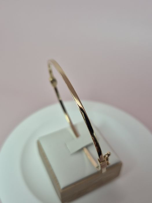 Nowa złota bransoletka sztywna cienka gładka bangle p. 585