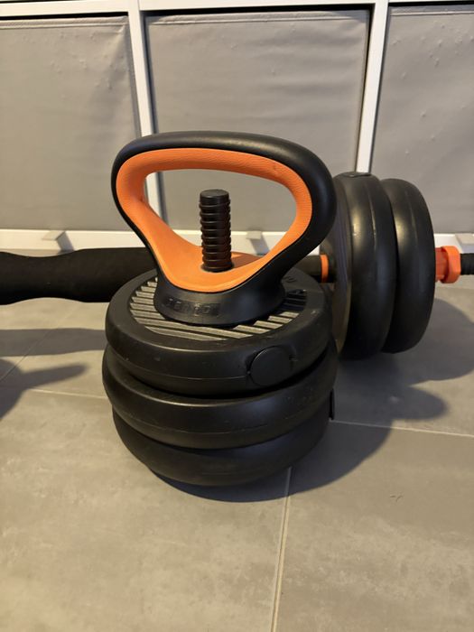 Pesos ajustaveis, barra, halteres e kettlebell 25kg