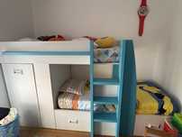 Cama beliche criança + armario + estante