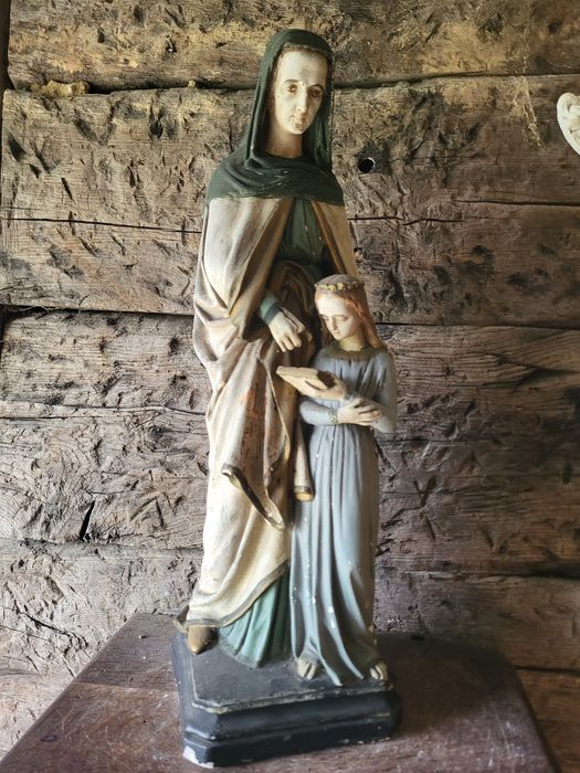Stara figura Święta Anna I Maryja 50cm