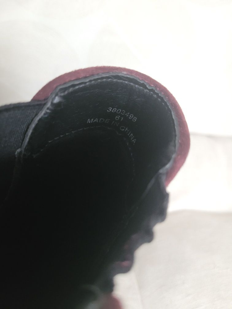 Botki traperki New Look Lasocki bordowe 38