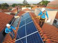 Instalação de sistemas fotovoltaicos , painéis solares