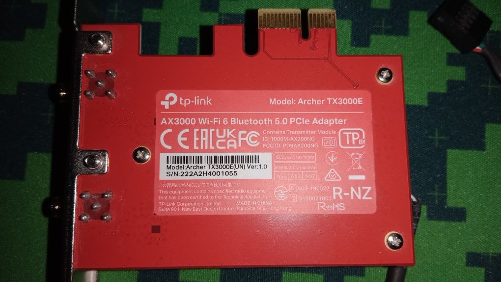 TP-Link Archer TX3000E | WiFi 6 + Bluetooth 5.0 | PCI-E | Stan idealny