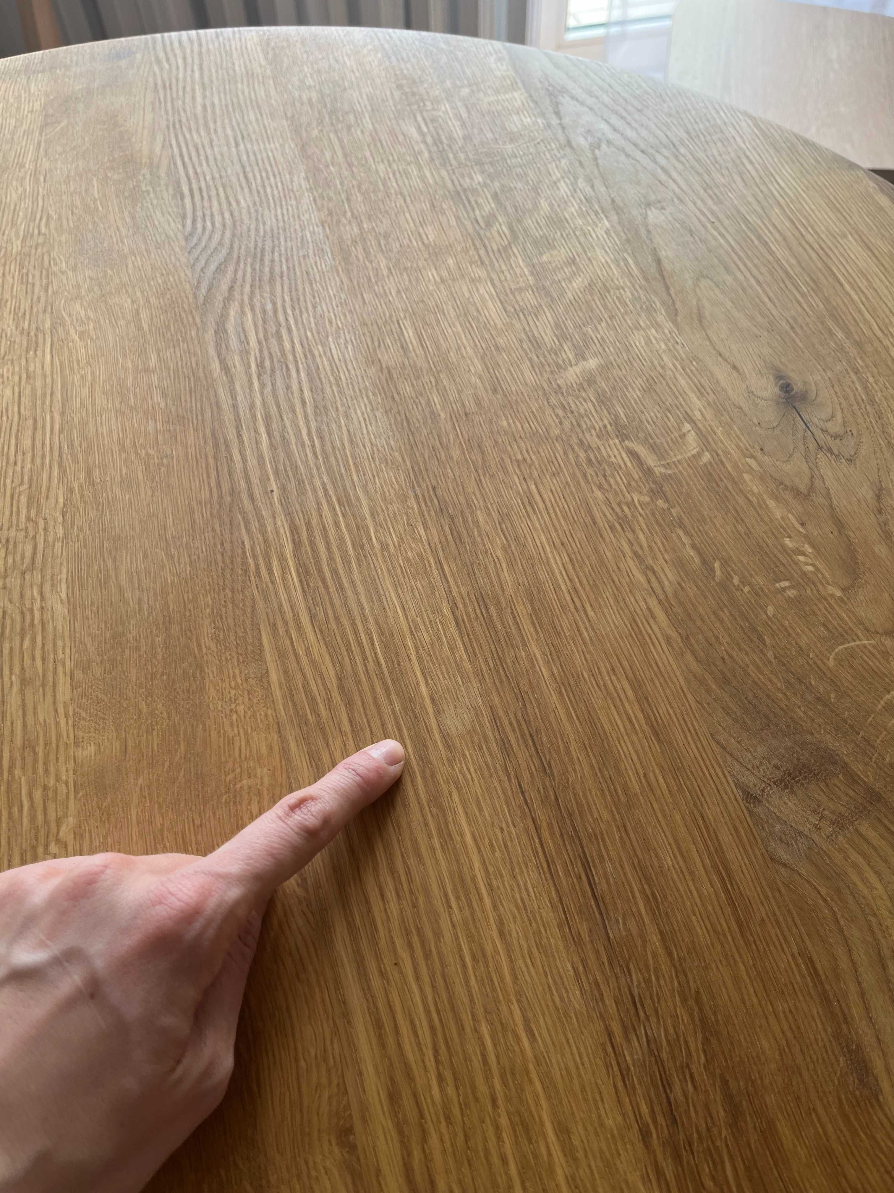 Stół dębowy okrągły 90 cm Orbetello, lite drewno, Meblekatmandu