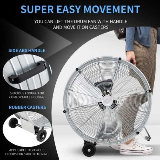 Wentylator podłogowy 3 tryby prędkości przenośny wentylator 180 W MM