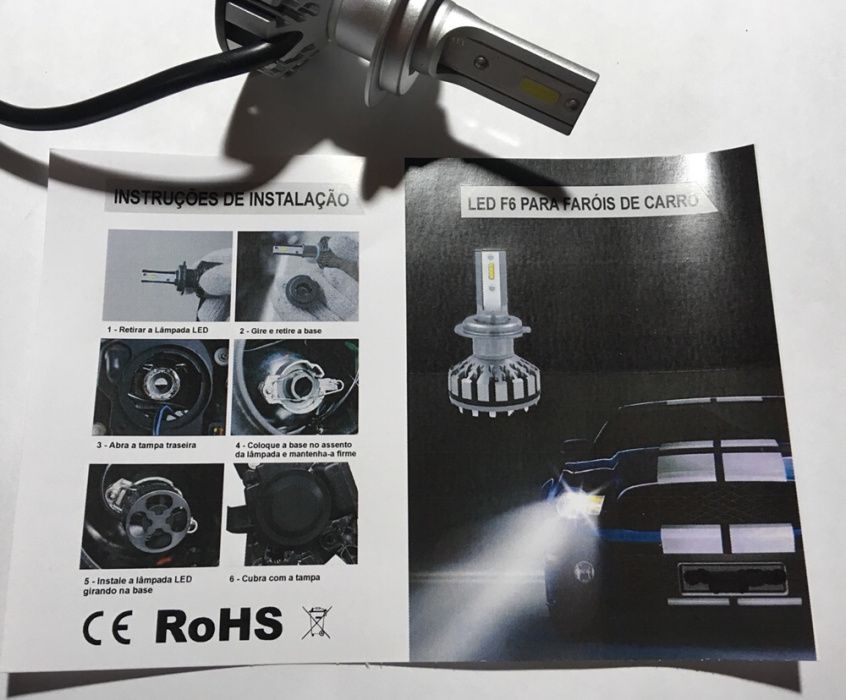 Kit led H7 H1 H3 H4 H8 H11 H13 Hb3 HB4 outros 72w