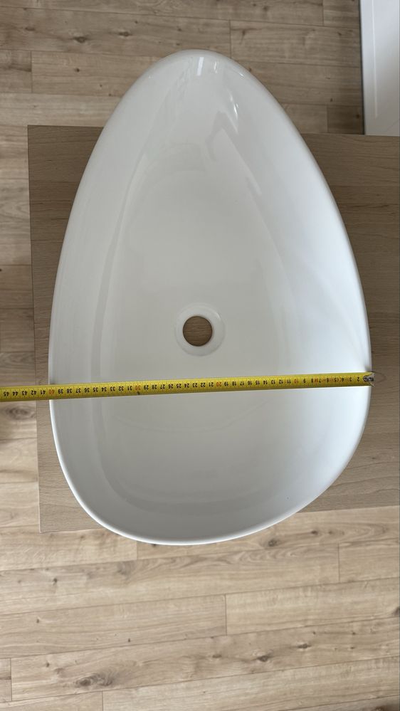 Umywalka Nablatowa Conti Łazienkowa Biała Owalna Ceramiczna