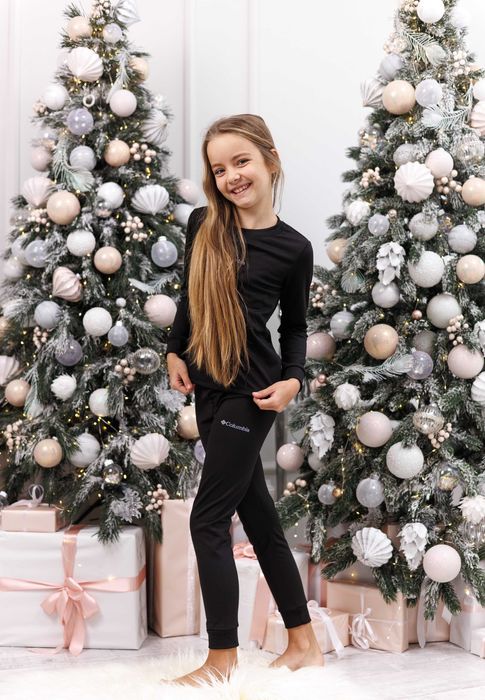 Дитяча термобілизна на флісі Columbia  Чорна Термобелье Детское