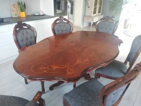 Stół z krzesłami w stylu ludwikowskim