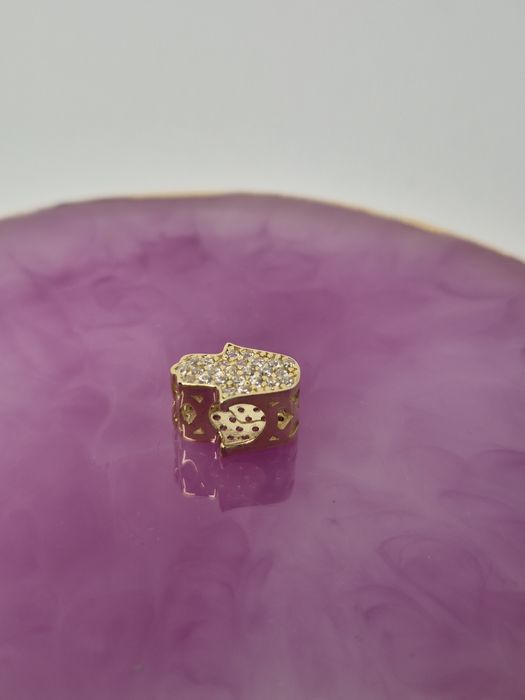 Nowy złoty charms do bransoletki typu Pandora ręka Fatimy