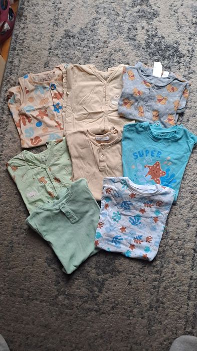 Rampersy dziecięce, krótki rękaw, 8 szt, r.92