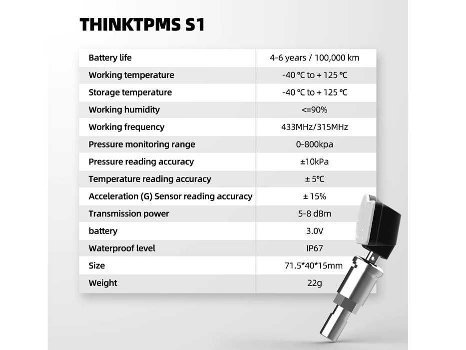 ThinkCar T-Wand 200 Programador Válvulas TPMS + Kit 4 Válvulas (NOVO)