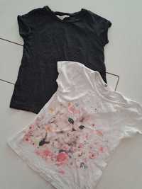 H&m 122 128 t-shirt kotek motylki zestaw