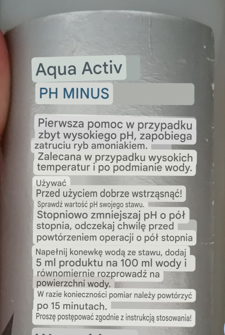 Oase Aqua activ do równoważenia  PH wody