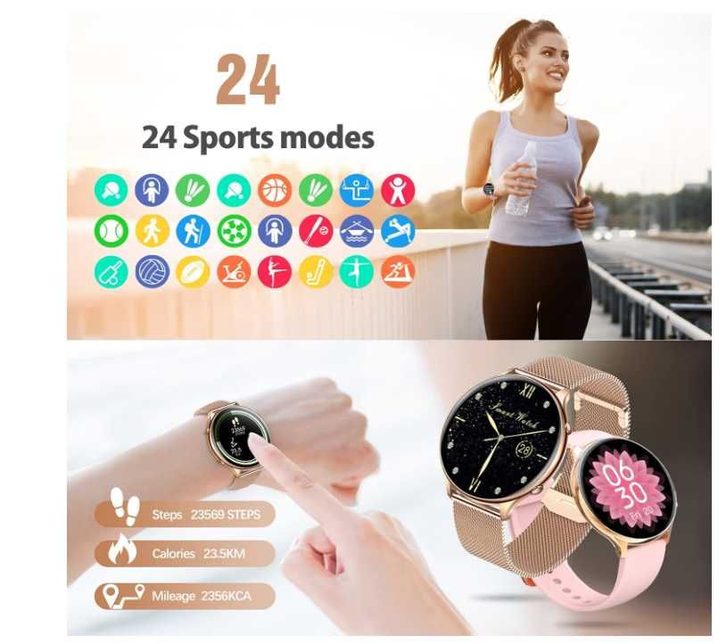 Damski zegarek fitness Smartwatch, damski