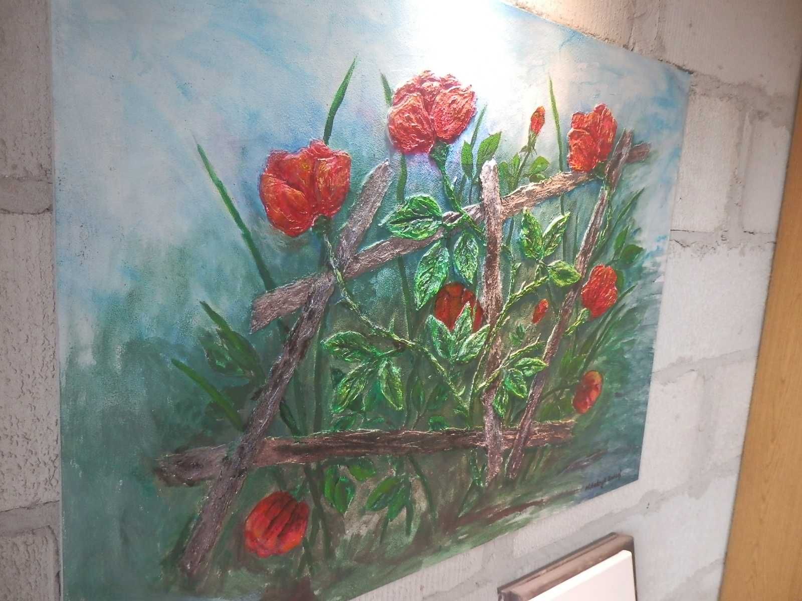 Obraz akrylowy 70x90cm. Róże