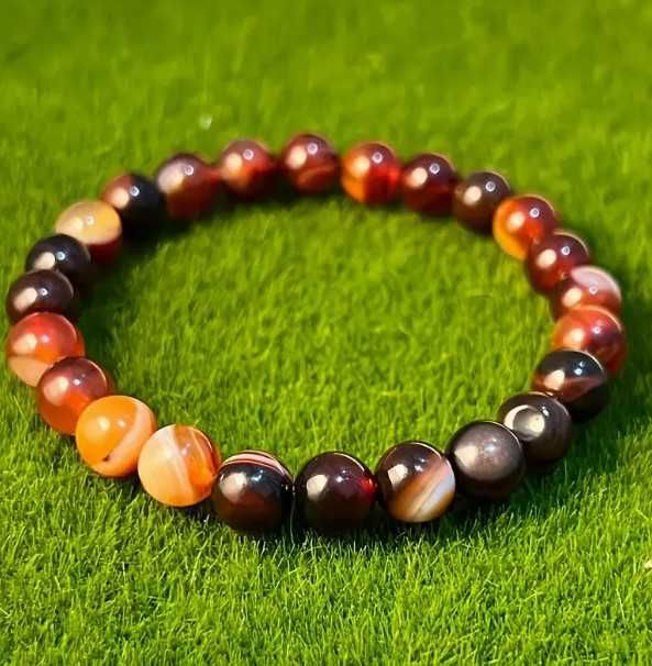 Czerwona Biżuteria - Bransoletka z Czerwonymi Koralikami Agatu